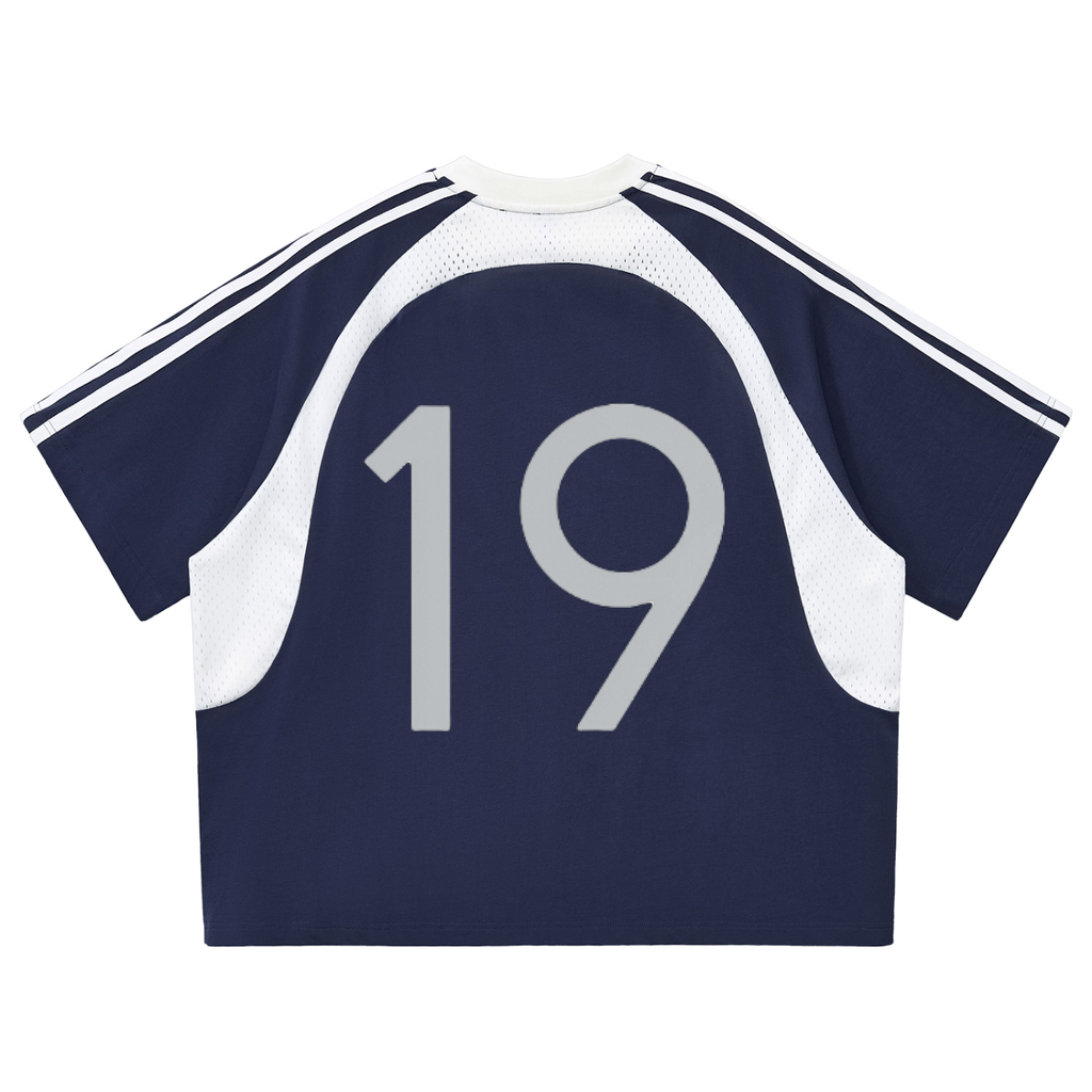 Contrast Stripes Mesh T-shirt