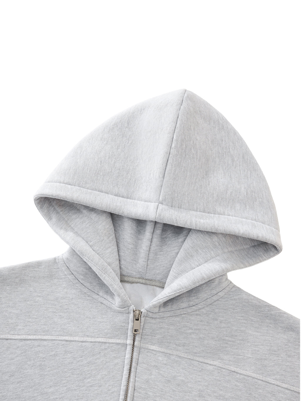 Everyday Contrast-Stitched Boxy zip hoodie